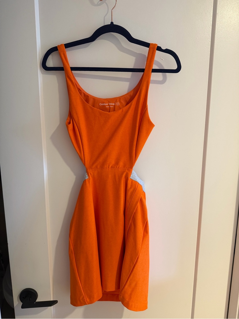 Outdoor Voices Bright Orange Scoop Dress with Side Cutouts
